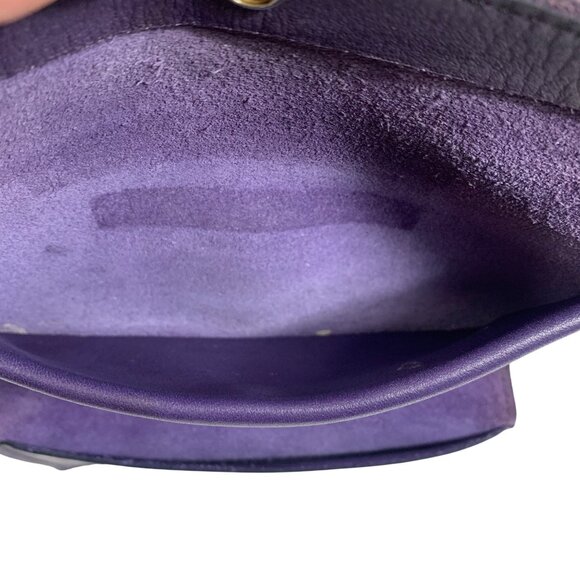 VTG Artisan Purple Leather Snap Closure Travel Wallet Multiple Card Slots - Picture 9 of 10